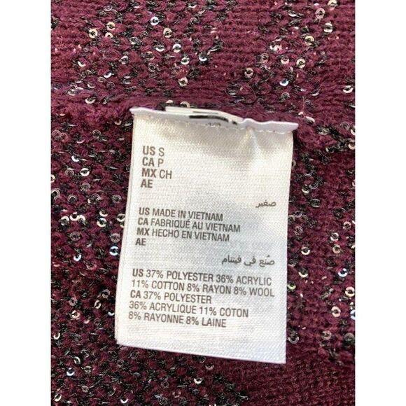 Alfani Cardigan Sweater Small Open-Front Sequins - Picture 6 of 8